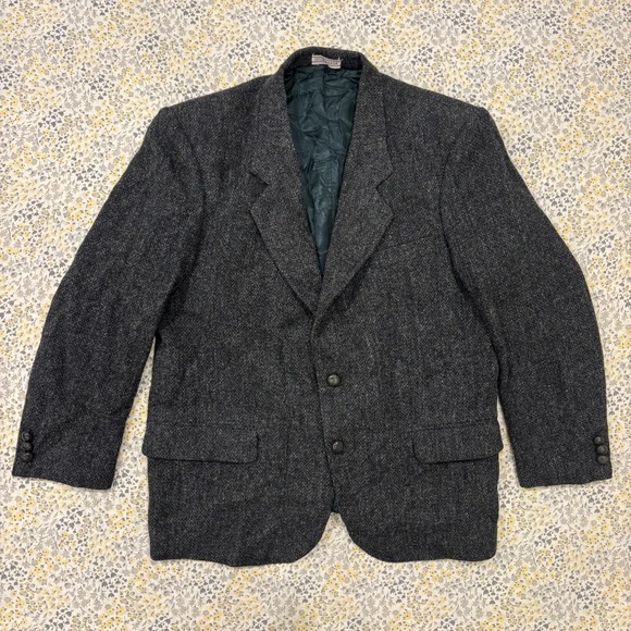 Harris Tweed Other - Vintage Harris Tweed Blazer Men's Size 42S‎ Charcoal Grey Herringbone Hand Woven